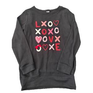 Gymboree Girl XOXO Heart Sweatshirt Top Tunic Sz Lg 10/12 Valentine's Day